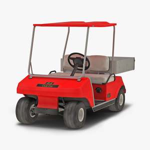 3D Golf Cart Red model