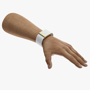 Hand Wearing Whoop 4 Tracker White 3D model