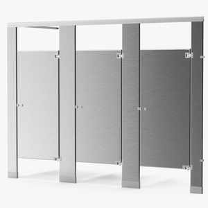 3D Bathroom Partitions Metallic model