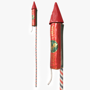 3D Firecracker Rocket model