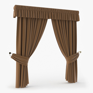 Classic Curtains with Valance 3D model