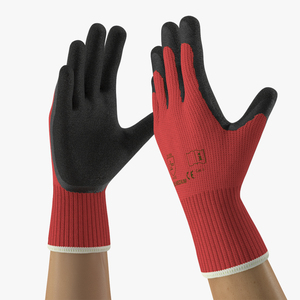 3D Hands in Red Safety Gloves