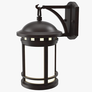 3D model Vintage Decorative Street Wall Lantern Switched On