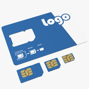 Sim Card Types Blue 3D model