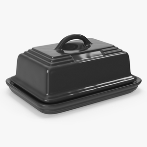 Stoneware Butter Dish Black 3D