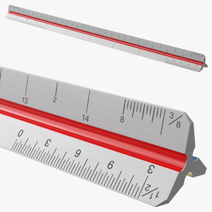 Technical Triangular Scale Ruler 3D