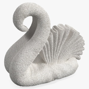 Designer Towel Swan White Fur 3D model