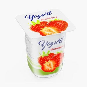 3D Strawberry Yogurt Cup Mockup model