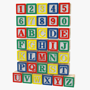 3D Wooden Alphabet Blocks Set