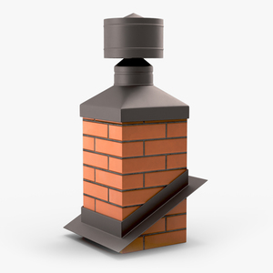 Fireplace Insert Chimney Brick Corner Base 3D