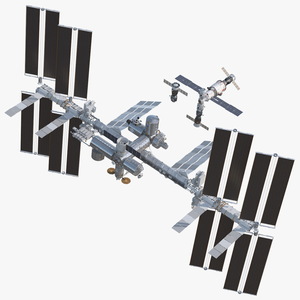 3D International Space Station Habitable Artificial Satellite model