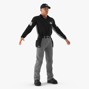 3D Baseball Umpire in Cap Basic Pose model