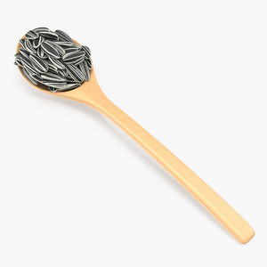 3D Wooden Spoon with Striped Sunflower Seeds