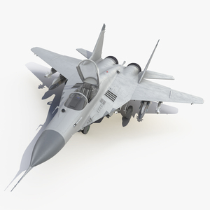 3D model MiG 29 Fighter Aircraft with X-31PM Supersonic Missile Rigged for Maya