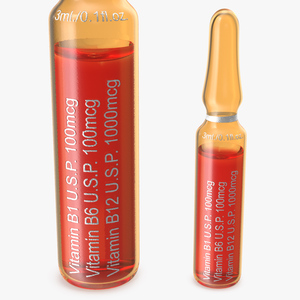 3D model Vitamin B Complex 3ml Amber Ampoule