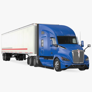 Kenworth Truck With Semi Trailer 3D