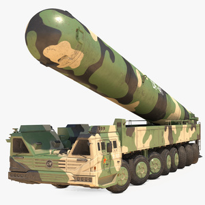 Dongfeng-41 ICBM Launch Vehicle Dusty Rigged 3D model