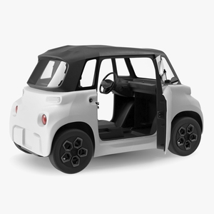 Little Electric Car Simple Interior Rigged 3D