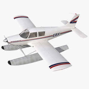 Light Aircraft Piper PA 28 Cherokee Seaplane 3D model