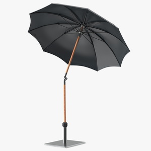 Adjustable Garden Umbrella Black 3D