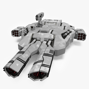 Sci Fi Heavy Turret Winter Khaki 3D