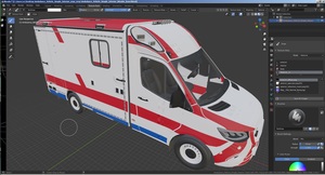 3D Ambulance Vehicle Simple Interior model