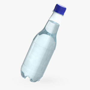 3D Small Plastic Blue Water Bottle