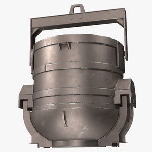 Industrial Steel Charging Bucket 3D