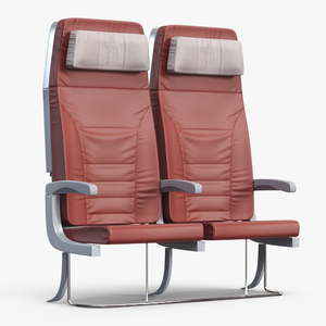 Twin Aircraft Passenger Seats 3D model