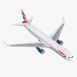 Boeing 767 300ER British Airways Rigged 3D model