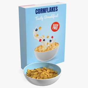 3D Corn Flakes Breakfast