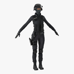 3D SWAT Woman Afro American 2