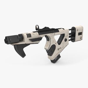 Futuristic PDW Old White 3D model