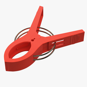 3D Plastic Laundry Clip Red Closed