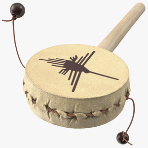 3D model Vintage Pellet Drum Folk Instrument