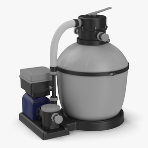 Swimming Pool Water Filter with Water Pump 3D