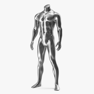 3D Sports Mannequin Male Silver model