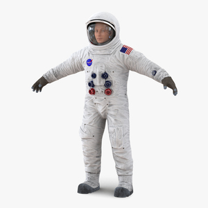 3D Astronaut NASA Wearing Spacesuit A7L 2 model