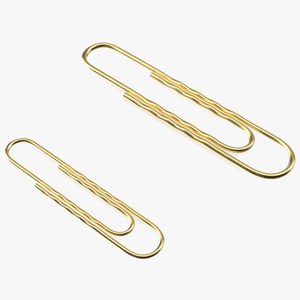 3D Paper Clip Wavy Shape Gold