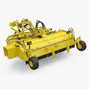 3D Farm Beet Harvester Tool Yellow Rigged model