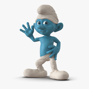 3D Smurf Rigged with Fur