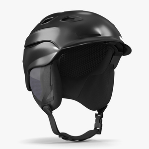 3D Mens Snow Helmet Matte Black model