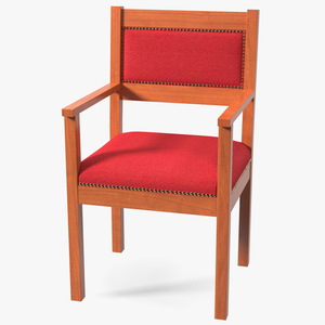 Church Wooden Armchair 3D