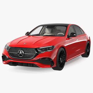 3D Mercedes E-class Red Color