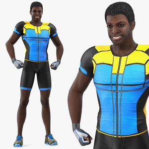 African American Sportsman Flexing 3D model