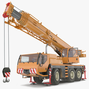 3D model Mobile Crane Construction Vehicle Rigged