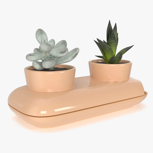 3D model Sagaform Double Herb Pot Beige