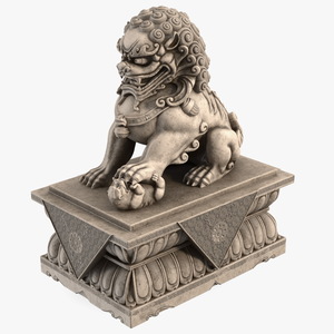 3D model Chinese Stone Lion Statue