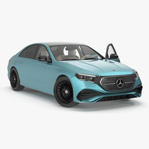 3D Next Gen Mercedes E-Class 2023 Blue Rigged for Maya