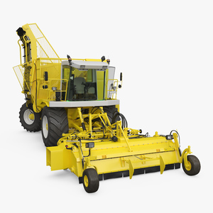 Agricultural Beet Harvester Machine Yellow Rigged 3D model